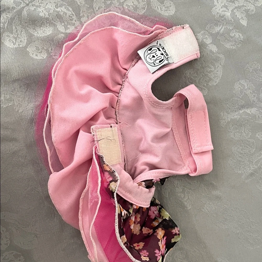 Floral Pink and Black Sheer dog dress